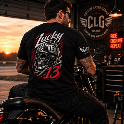 Lucky 13 – Death Rider Biker T-Shirt
