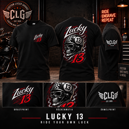 Lucky 13 – Death Rider Biker T-Shirt