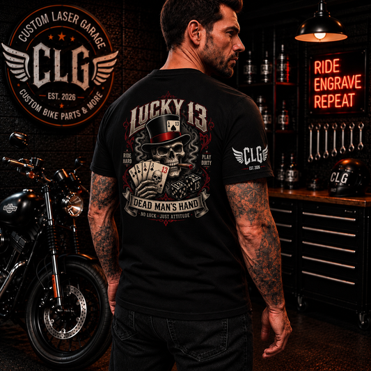 Lucky 13 – Dead Man’s Hand | Biker T-Shirt