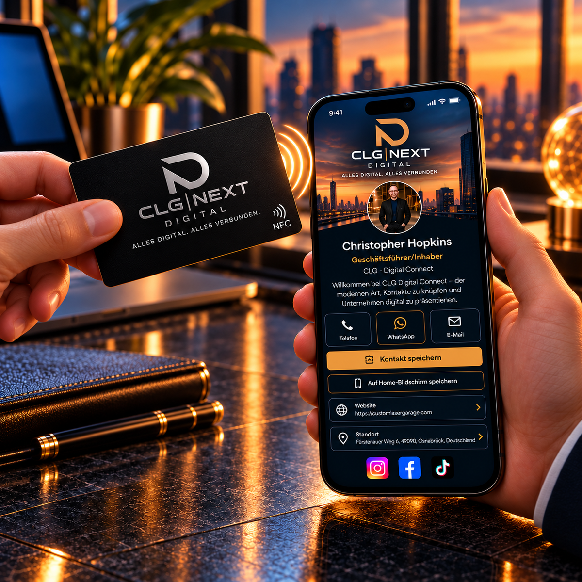 CLG NEXT Digital Card – Dein Kontakt. Dein Unternehmen. Dauerhaft verbunden.